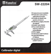 SW-22204 (Caja master 30)(MOQ 30 pzs=1 Caja) Calibrador dígital