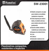 SW-23001 (Caja master 120)(MOQ 120 pzs=1 caja) Flexómetros compactos,resistentes a impactos