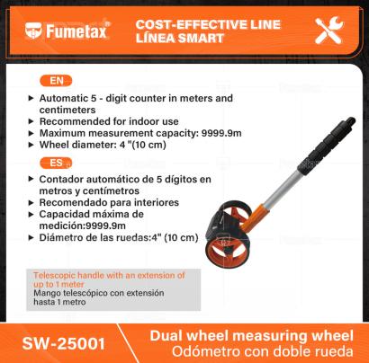 SW-25001-(Caja master 1 CTN=10 SKU)-(MOQ 1 SKU)-Mango telescópico con extensión hasta 1 metro
Contador automático de 5 dígitos en metros y centímetros