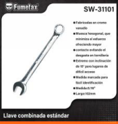 SW-31101 (Caja master 400)(MOQ 20 pzs=1 Caja) Llave combinada estándar