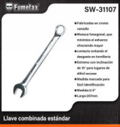 SW-31107 (Caja master 100)(MOQ 10 pzs=1 Caja) Llave combinada estándar