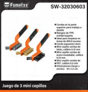 SW-32030603 (Caja master 96)(MOQ  12 pzs=1 caja) Juego de 3 mini cepillos