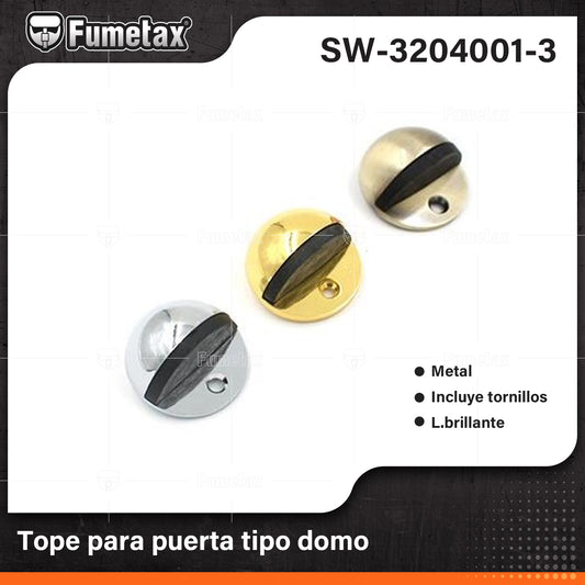 SW-3204001-3 (Caja master 500)(MOQ 1pz=1etiqueta) Tope para puerta tipo domo