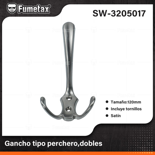 SW-3205017 (Caja master 250)(MOQ 1pz=1etiqueta) Gancho tipo perchero,dobles