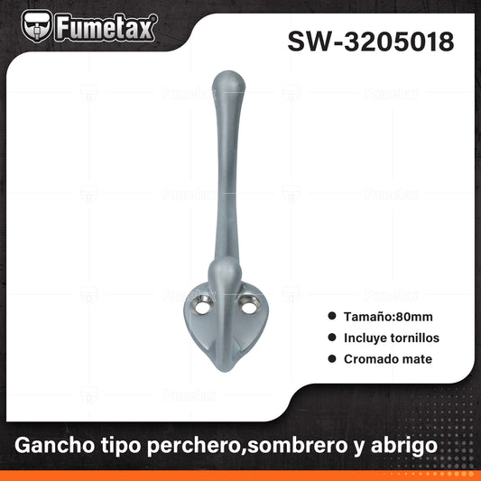 SW-3205018 (Caja master 500)(MOQ 1pz=1etiqueta) Gancho tipo perchero,sombrero y abrigo