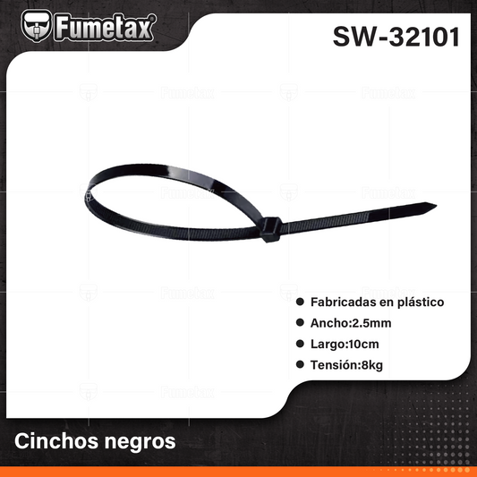 SW-32101 (Caja master 500 bolsa)(MOQ 1bolsa=100pzs) Cinchos negros