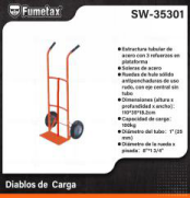 SW-35301 (Caja master 1)(MOQ 1 pzs=1 Caja) Diablos de Carga