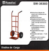 SW-35303 (Caja master 1)(MOQ 1 pzs=1 Caja) Diablos de Carga