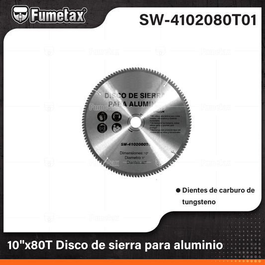 SW-4102080T01 (Caja master 30)(MOQ 1pz=1blsiter) "Disco de sierra para aluminio"