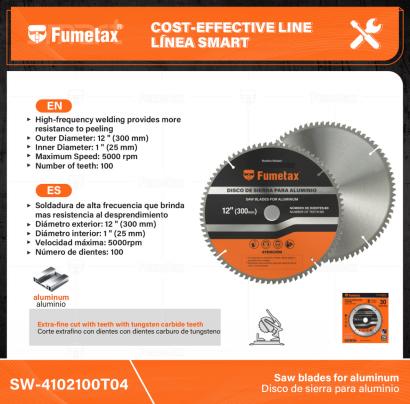 SW-4102100T04-(Caja master 1 CTN=20 SKU)-(MOQ 1 SKU)-Corte extrafino con dientes con dientes carburo de tungsteno 
Soldadura de alta frecuencia que brinda mas resistencia al desprendimiento