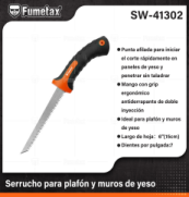 SW-41302 (Caja master 80)(MOQ 1 pz=1 blister) Serrucho para plafón y muros de yeso