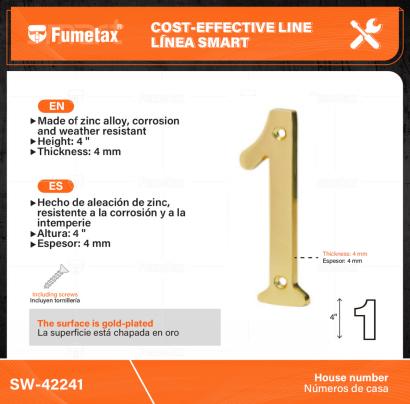 SW-42241-(Caja master 1 CTN=50 SKU)-(MOQ 1 SKU)-La superficie está chapada en oro，incluyendo dos tornillos del mismo color
Hecho de aleación de zinc, resistente a la corrosión y a la intemperie