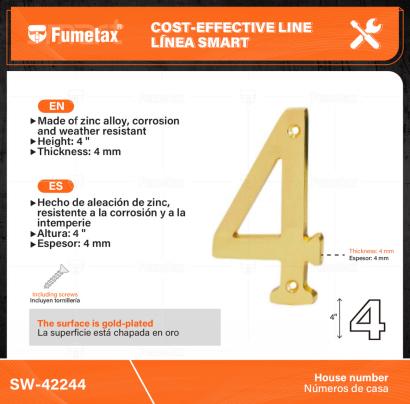 SW-42244-(Caja master 1 CTN=50 SKU)-(MOQ 1 SKU)-La superficie está chapada en oro，incluyendo dos tornillos del mismo color
Hecho de aleación de zinc, resistente a la corrosión y a la intemperie