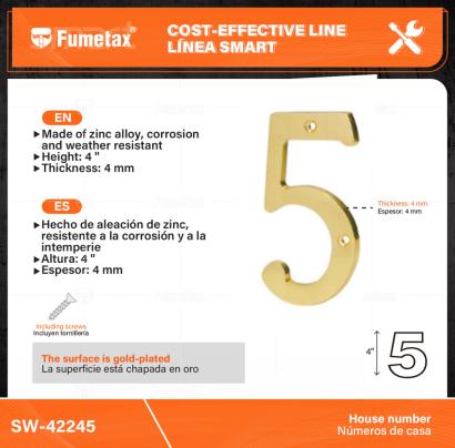 SW-42245-(Caja master 1 CTN=50 SKU)-(MOQ 1 SKU)-La superficie está chapada en oro，incluyendo dos tornillos del mismo color
Hecho de aleación de zinc, resistente a la corrosión y a la intemperie