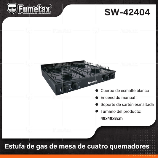 SW-42404 (Caja master 1)(MOQ 1pz=1coeton) Estufa de gas de mesa de cuatro quemadores