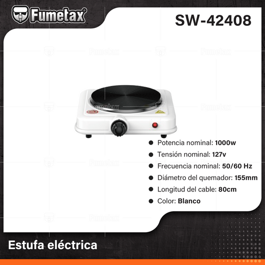 SW-42408 (Caja master 12)(MOQ 1pz=1caja) Estufa eléctrica