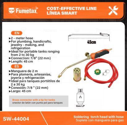 SW-44004-(Caja master 1 CTN=30 SKU)-(MOQ 1 SKU)-onector de latón con punta pol para tanques
Manguera de 2 m