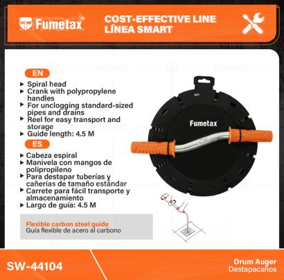 SW-44104-(Caja master 1 CTN=12 SKU)-(MOQ 1 SKU)-Guía flexible de acero al carbono
Cabeza espiral