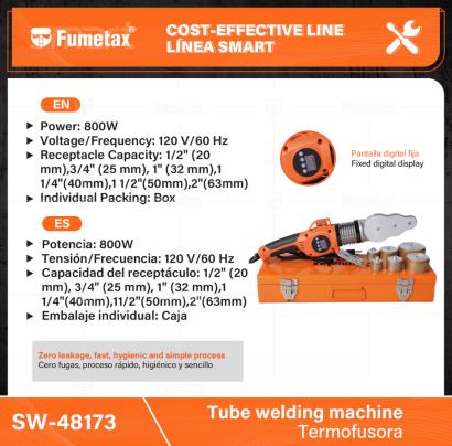 SW-48173-(Caja master 1 CTN=10 SKU)-(MOQ 1 SKU)-Pantalla digital y función de regulación de temperatura
Permite unir las piezas en una sola tubería