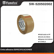 SW-520502002 (Caja master 60)(MOQ 6 pzs=1 encohible) Cinta adhesiva ESPECIFICACIONES