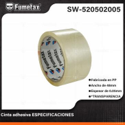 SW-520502005 (Caja master 60)(MOQ 6 pzs=1 encohible) Cinta adhesiva ESPECIFICACIONES