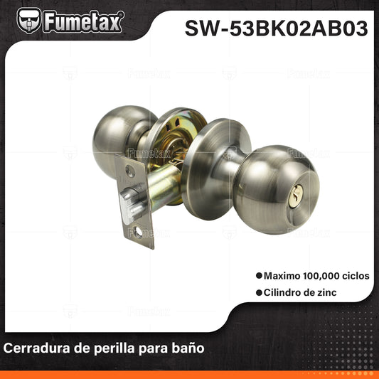 SW-53BK02AB03 (Caja master 24)(MOQ 1pz=1blister) Cerradura de perilla  para baño