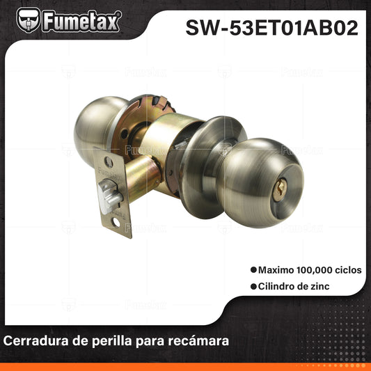 SW-53ET01AB02 (Caja master 24)(MOQ 1pz=1blister) Cerradura de perilla para recamara