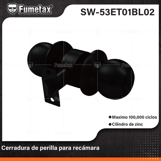 SW-53ET01BL02 (Caja master 24)(MOQ 1pz=1blister) Cerradura de perilla para recamara