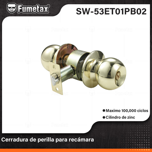SW-53ET01PB02 (Caja master 24)(MOQ 1pz=1blister) Cerradura de perilla para recamara