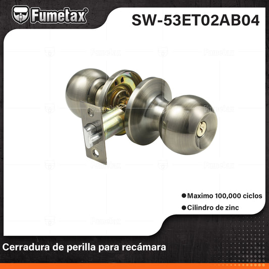 SW-53ET02AB04 (Caja master 24)(MOQ 1pz=1blister) Cerradura de perilla para recamara