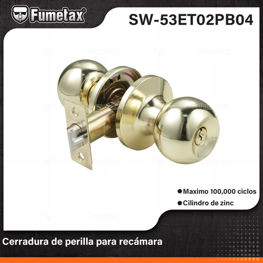 SW-53ET02PB04 (Caja master 24)(MOQ 1pz=1blister) Cerradura de perilla para recamara