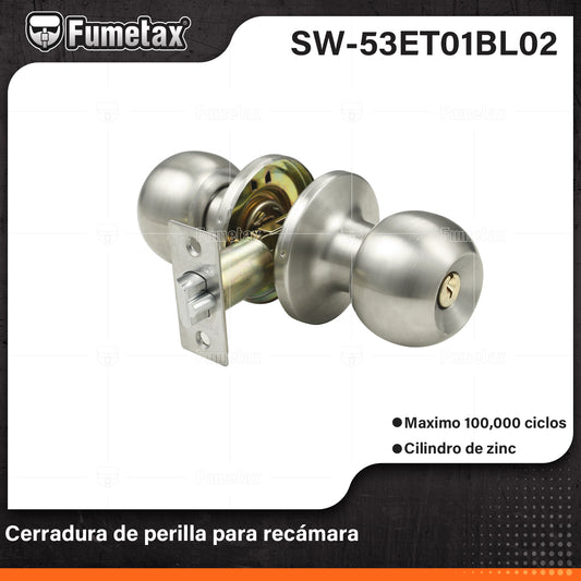 SW-53ET02SS04 (Caja master 24)(MOQ 1pz=1blister) Cerradura de perilla para recamara