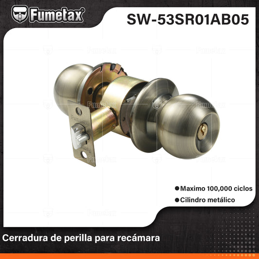 SW-53SR01AB05 (Caja master 24)(MOQ 1pz=1blister) Cerradura de perilla para recamara