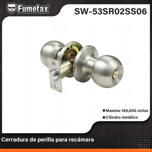 SW-53SR02SS06 (Caja master 24)(MOQ 1pz=1blister) Cerradura de perilla para recamara