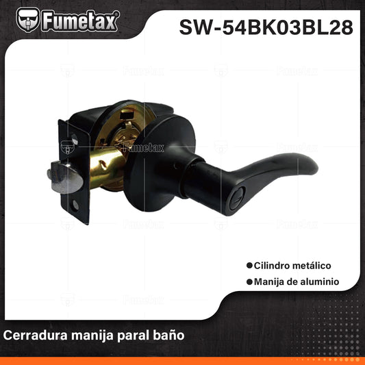 SW-54BK03BL28 (Caja master 24)(MOQ 1pz=1blister) Cerradura manija paral baño
