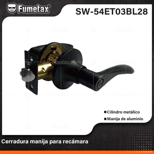 SW-54ET03BL28 (Caja master 24)(MOQ 1pz=1blister) "Cerradura manija para recámara"