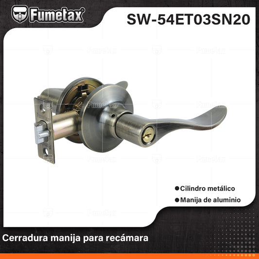 SW-54ET03SN20 (Caja master 24)(MOQ 1pz=1blister) Cerradura manija para recámara