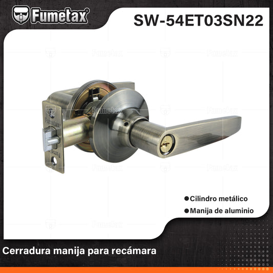 SW-54ET03SN22 (Caja master 24)(MOQ 1pz=1blister) Cerradura manija para recámara