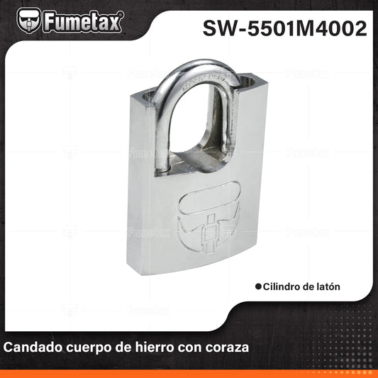 SW-5501M4002 (Caja master 72)(MOQ 1pz=1tarjet) Candado cuerpo de hierro con coraza