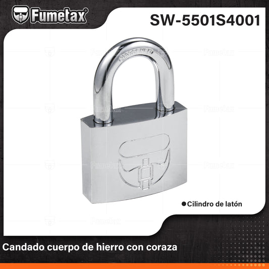 SW-5501S4001 (Caja master 240)(MOQ 1pz=1tarjet) Candado cuerpo de hierro con coraza
