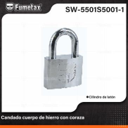 SW-5501S5001-1 (Caja master 72)(MOQ 6 pzs=1 caja) Candado cuerpo de hierro con coraza