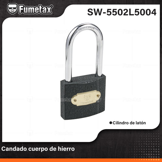 SW-5502L5004-(Caja master 1 CTN=120 SKU)-(MOQ 6 SKU)-Cuerpo de hierro en una sola pieza y gancho largo Reforzado de acero con acabado cromado
Cilindro de latón sólido con pines que brinda resistencia a robos