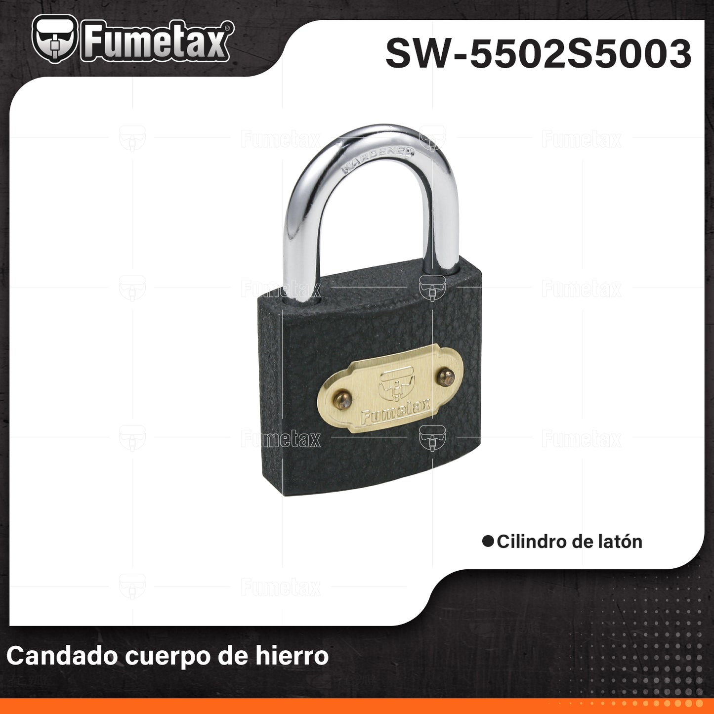 SW-5502S5003-(Caja master 1 CTN=60 SKU)-(MOQ 12 SKU)-Candados de hierro con gancho corto
Reforzado de acero con acabado cromado