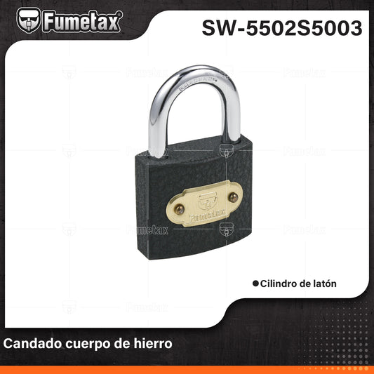 SW-5502S5003-(Caja master 1 CTN=60 SKU)-(MOQ 12 SKU)-Candados de hierro con gancho corto
Reforzado de acero con acabado cromado
