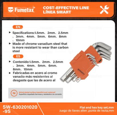 SW-630201020-9S-(Caja master 1 CTN=60 SKU)-(MOQ 12 SKU)-Fabricadas en acero al cromo vanadio más resistentes al desgaste que las de acero al carbono
Superficie niquelada hermosa y resistente a la corrosión