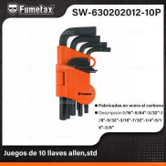 SW-630202012-10P (Caja master 60) (MOQ 1 juego=1 blister) Juegos de 10 llaves allen,std