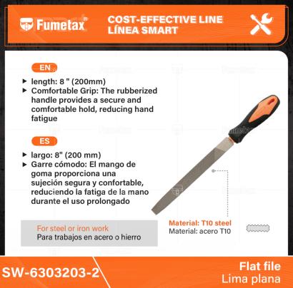 SW-6303203-2-(Caja master 1 CTN=100 SKU)-(MOQ 1 SKU)-largo: 8" (200 mm)
Material: acero T10