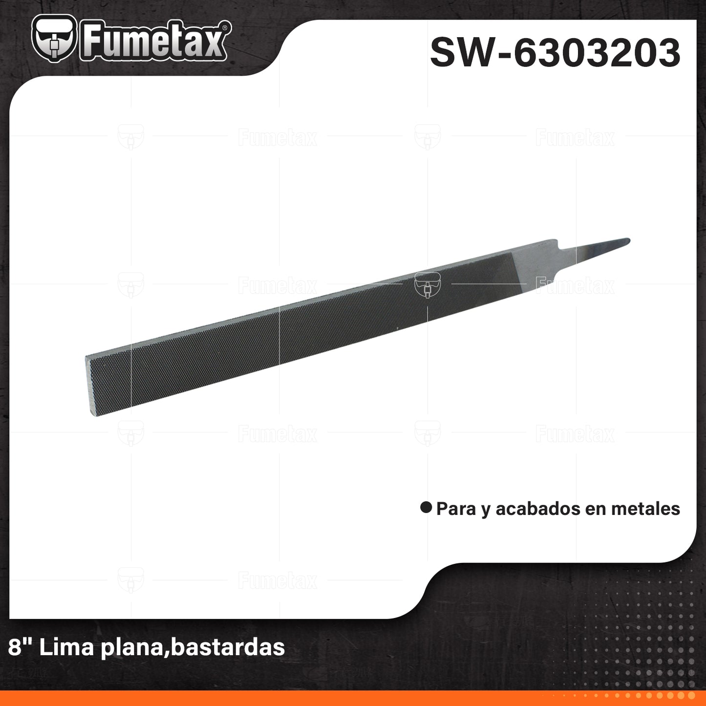 SW-6303203 (Caja master 200)(MOQ 20pzs=1bolsa) 8 Lima plana bastardas