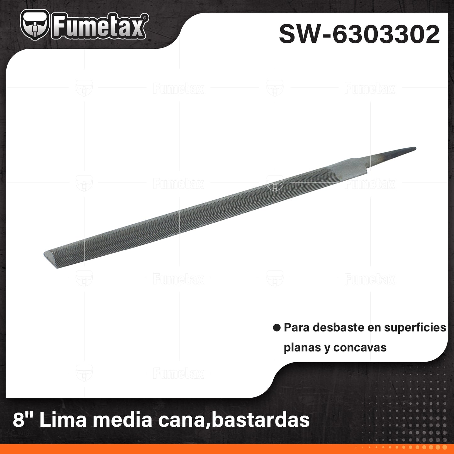 SW-6303302 (Caja master 200)(MOQ 20pzs=1bolsa) 8 Lima media caña,bastardas