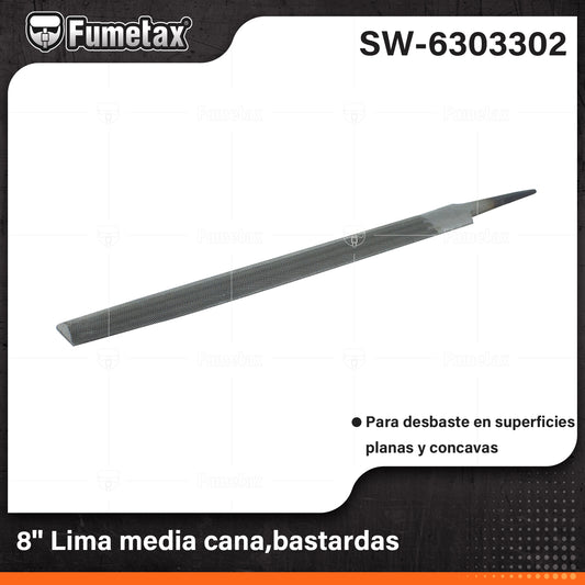 SW-6303302 (Caja master 200)(MOQ 20pzs=1bolsa) 8 Lima media caña,bastardas